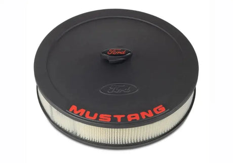 Ford Racing Air Cleaner Kit - Black Crinkle Finish w/ Red Mustang Emblem - Filters