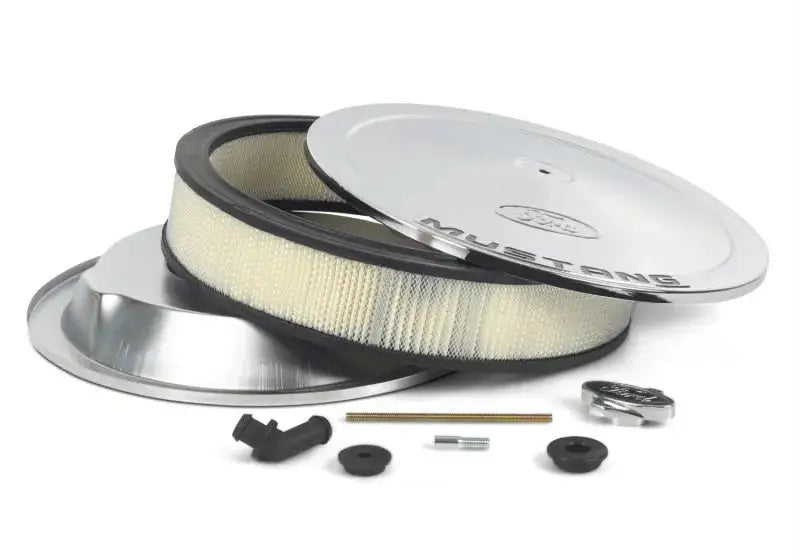 Ford Racing Air Cleaner Kit with Mustang Emblem, chrome air cleaner kit upgrade