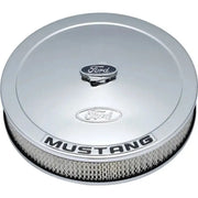 Chrome Ford Mustang air cleaner from Ford Racing Air Cleaner Kit with Mustang emblem