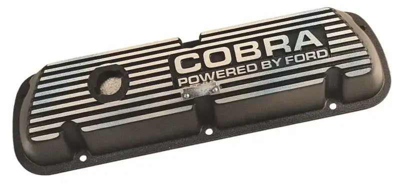 Black and silver Cobra valve cover for Ford Racing Black Satin Valve Cover Cobra car upgrade
