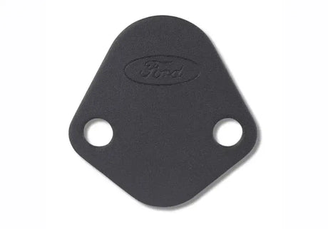 Ford Racing Fuel Pump Block Off Plate - Black Crinkle Finish with Ford Oval Logo. Ideal for RV, Automotive, Powersports, off-road, marine, exterior, truck accessories, interior, truck bed, RV parts. Performance, Engine Components, AVADA - Best Sellers, Must Haves, Engine Components, Block Off Plates.