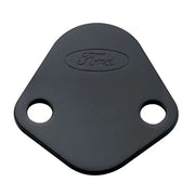 Ford Racing 302-291 Ford Racing Fuel Pump Block Off Plate - Black Crinkle Finish w/ Ford Oval