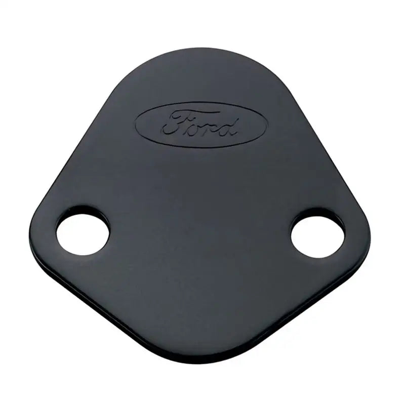Ford Racing 302-291 Ford Racing Fuel Pump Block Off Plate - Black Crinkle Finish w/ Ford Oval