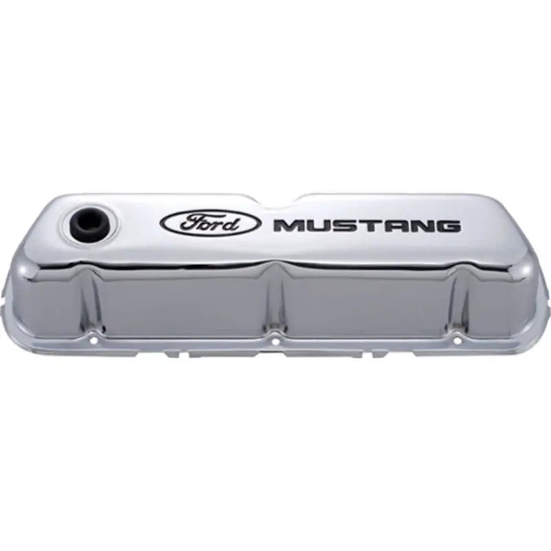 Ford Racing 302-100 Ford Racing Ford Mustang Logo Stamped Steel Chrome Valve Covers