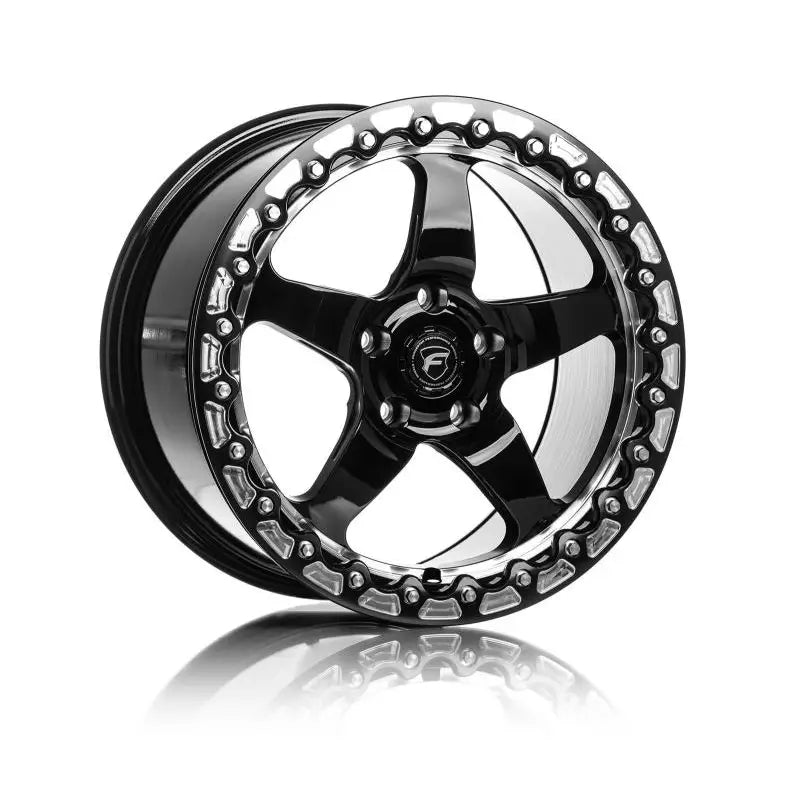 Forgestar F00182063P56 Forgestar F001 18X12 D5 Beadlock 5X120.65 ET56 BS8.8 Gloss Black w/ Machine Lip 78.1