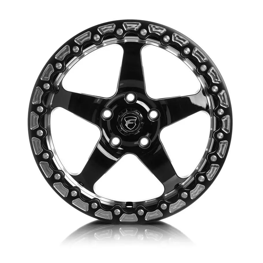 Forgestar F00182063P56 Forgestar F001 18X12 D5 Beadlock 5X120.65 ET56 BS8.8 Gloss Black w/ Machine Lip 78.1