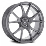 Gray alloy car wheel.