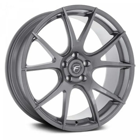Gray alloy car wheel.