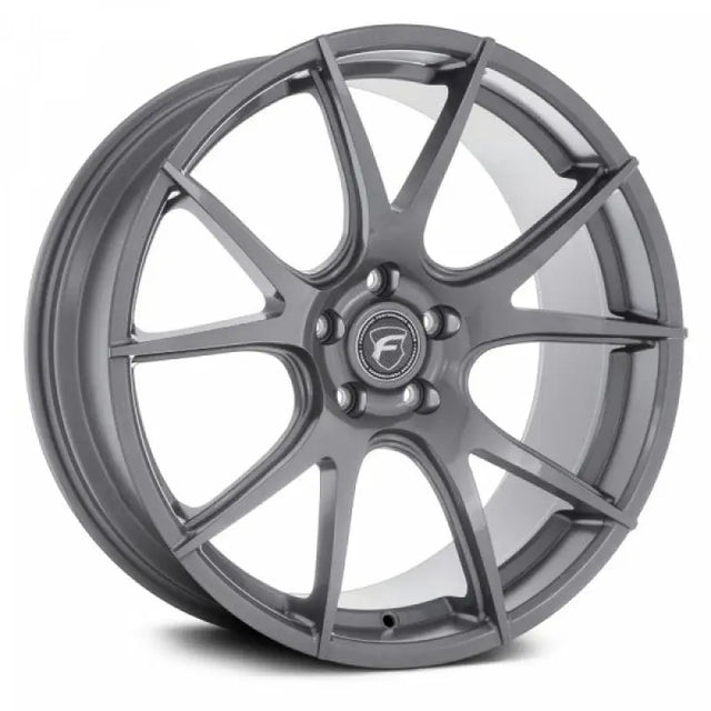 Gray alloy car wheel.