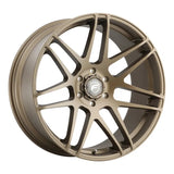 Bronze-colored, multi-spoke wheel.