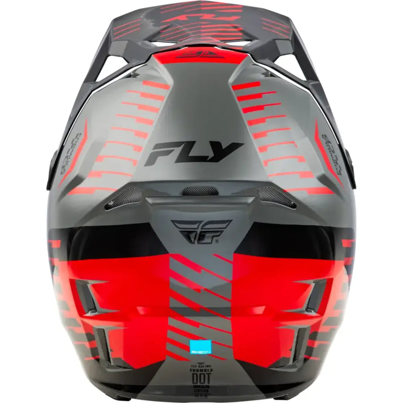 Gray and red motocross helmet with impact energy cells for superior impact energy protection