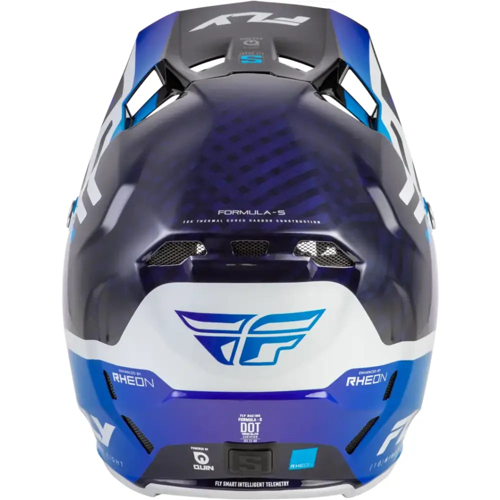 Formula S Carbon Byte Helmet Blue Carbon/Blue/White Md - FLY RACING