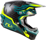 Formula S Carbon Byte Helmet Black Carbon/Teal/Lime 2x - FLY RACING