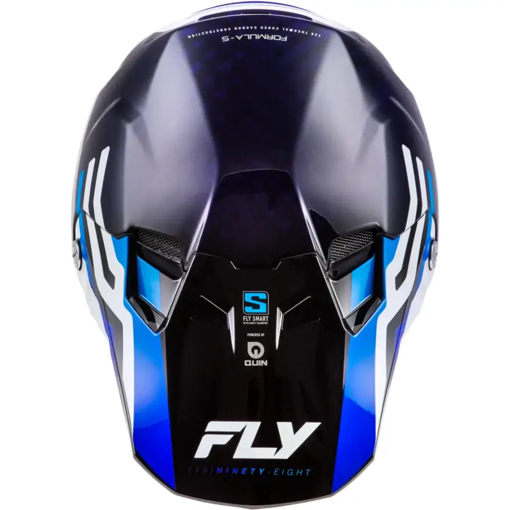 Formula S Carbon Byte Helmet Blue Carbon/Blue/White Md - FLY RACING