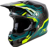 Formula S Carbon Byte Helmet Black Carbon/Teal/Lime 2x - FLY RACING
