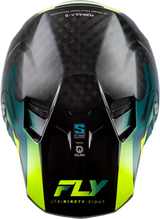 Formula S Carbon Byte Helmet Black Carbon/Teal/Lime 2x - FLY RACING