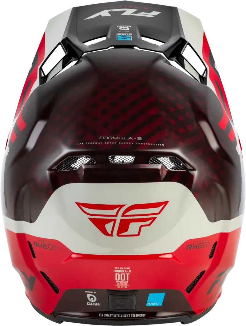Formula S Carbon Byte Helmet Red Carbon/Red/Grey Lg - FLY RACING