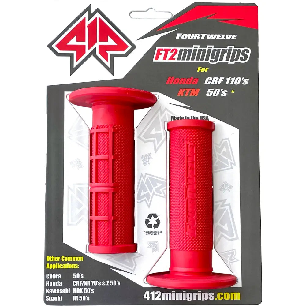Pee Wee / Pit Bike Mini Grips 7/8" (Red)