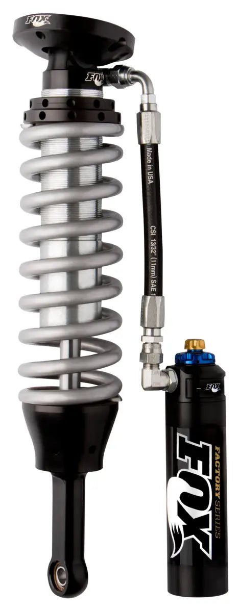 Silver coilover shock absorber with black reservoir for Fox 05+ Tacoma Factory Series coilover set