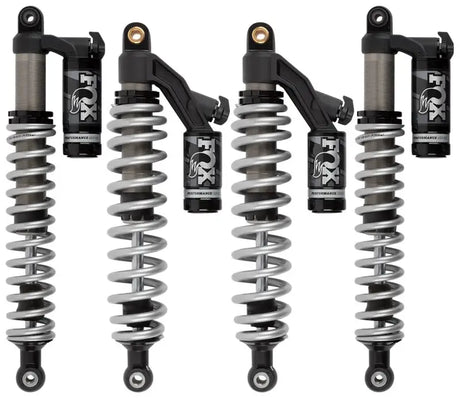 Four silver coilover shocks for Honda SXS700M2 Pioneer Podium QS3 suspension upgrade