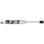 Fox 2018+ Jeep Wrangler JL 2.0 Performance Series 7.43in. Smooth Body IFP Steering Stabilizer (Alum) featuring aluminum reservoir clamp and black anodized CNC machined aluminum components for heat dissipation.