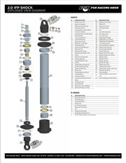Exploded view diagram of Fox 2.0 IFP Shock parts highlighted by the "Fox Replacement Sleeve - .506in ID x .625in OD x 1.480in TLG (Steel/Clear Zinc)" for durable equipment functionality.