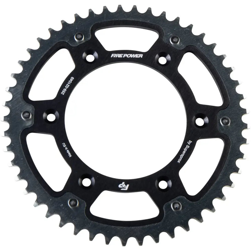 FPH-210-49-BLK Fire Power Rear Sprocket Hybrid 49T Blk/Sil