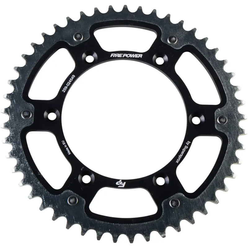 FPH-245-49-BLK Fire Power Rear Sprocket Hybrid 49T Blk/Sil