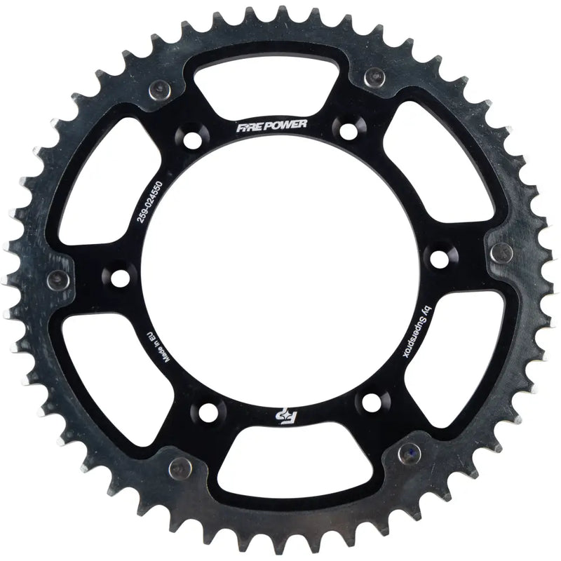 FPH-245-50-BLK Fire Power Rear Sprocket Hybrid 50T Blk/Sil