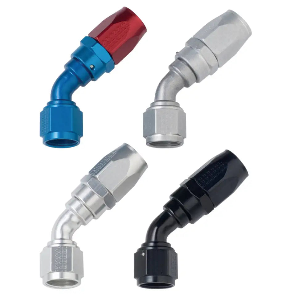 Fragola 104512-BL Fragola -12AN x 45 Degree Power Flow Hose End - Black