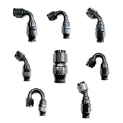 Fragola 681508-BL Fragola -8AN Real Street x 150 Degree Hose End Black For PTFE Hose