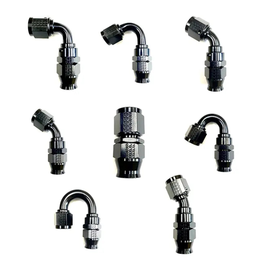 Fragola 681508-BL Fragola -8AN Real Street x 150 Degree Hose End Black For PTFE Hose