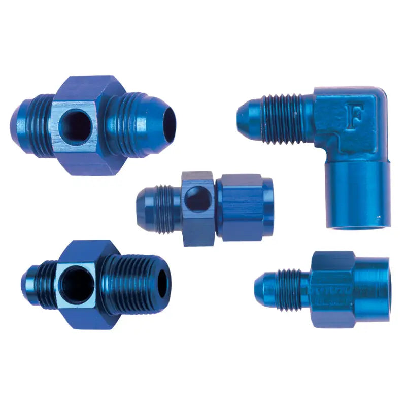 Fragola 495008-BL Fragola Inline Gauge Adapter -10AN Male x -10AN Fem - Black