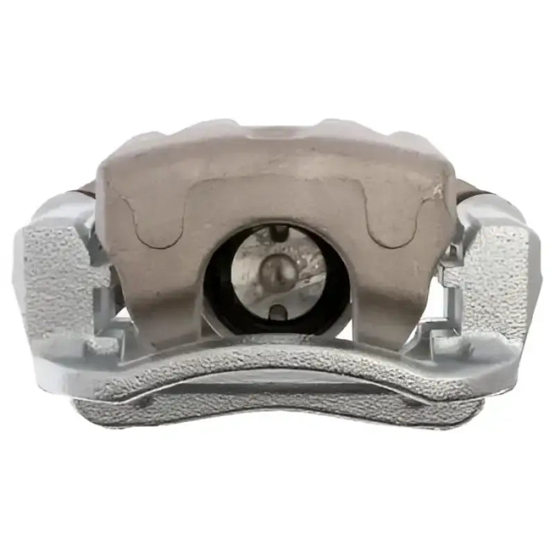 Silver-toned brake caliper from FRC12791C Raybestos Brake Caliper & Bracket