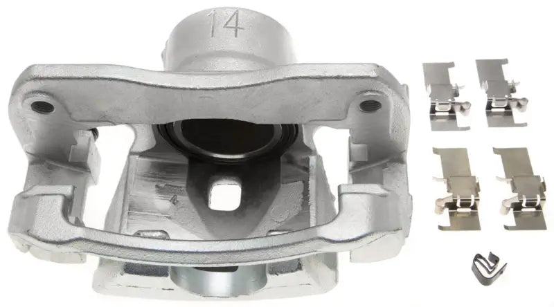 Silver brake caliper with hardware for FRC12935C Raybestos disc brake caliper setup