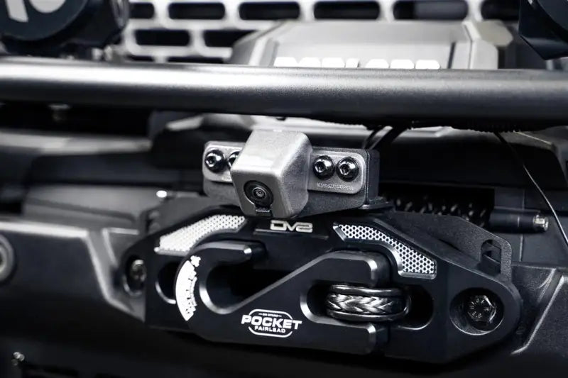 Front View Camera Relocation Bracket Relocates for Full Visibility With DV8 Winch Bumpers; Includes Extended Optical