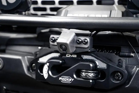 Front View Camera Relocation Bracket Relocates for Full Visibility With DV8 Winch Bumpers; Includes Extended Optical