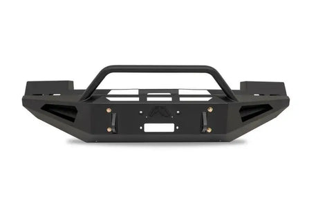 Fab Fours 2005-2007 Ford Sd F250-F550 Red Steel Bumper Front View – Durable Black Steel Construction with Aggressive Design