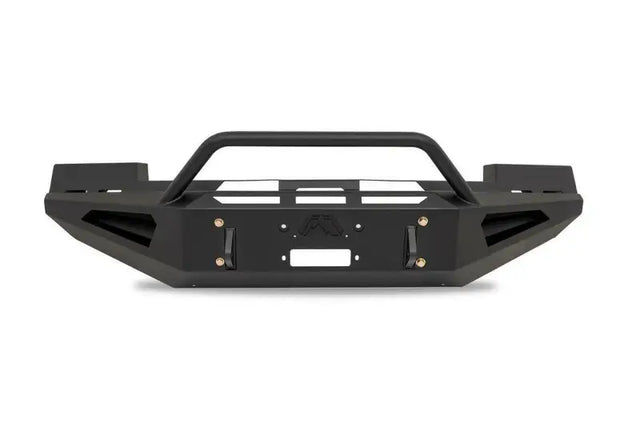Fab Fours 2005-2007 Ford Sd F250-F550 Red Steel Bumper Front View – Durable Black Steel Construction with Aggressive Design