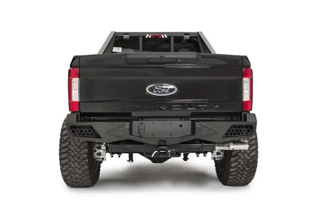 Rear view of a Ford F250-F350 equipped with FS17-E4151-1 Fab Fours 17 Ven Sen R for enhanced style, protection, and functionality.