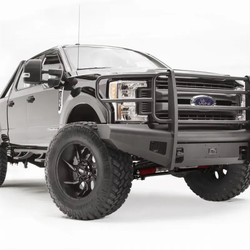 FS17-Q4160-1 Fab Fours 17 Elite Front Bumper on a Ford F250-550, showcasing rugged durability and enhanced vehicle appearance, for RV, Automotive, Powersports, off-road, marine, exterior, truck accessories, interior, truck bed, rv parts, Bumpers, Grilles & Guards, AVADA - Best Sellers, Must Haves