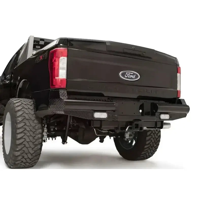 Fab Fours FS17-T4150-1 rear bumper on a Ford F250/350, rugged design.