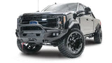 FS17-X4152-1 Fab Fours Ford Sd Matrix Front with Pre Runner Guard on a Ford Super Duty, showcasing an aggressive off-road appearance, high-quality construction, and enhanced vehicle protection.