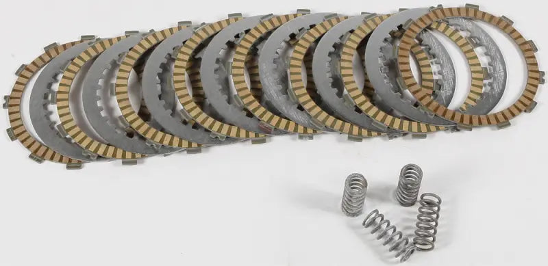 Motorcycle clutch fiber spring kit with steel clutch plates and springs for durable clutch fiber performance