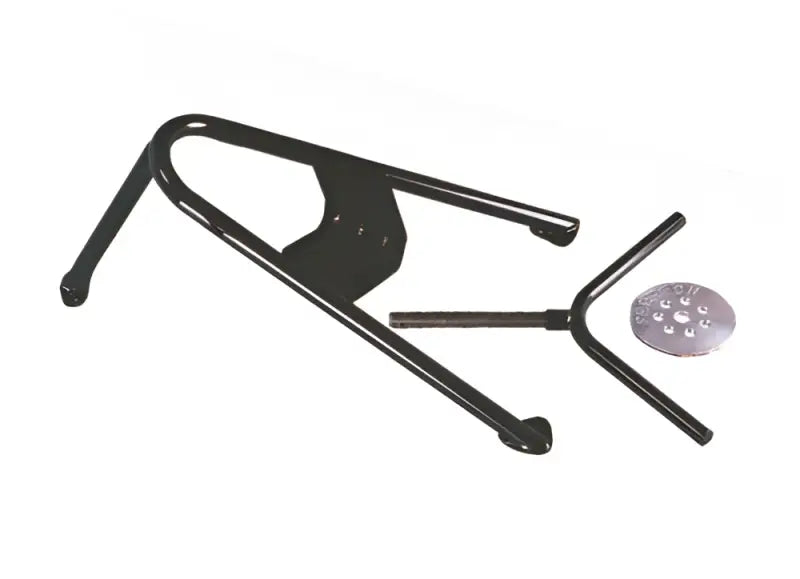 FT20456BK Fabtech black metal folding chair with curved legs and torsion bar design for outdoor use
