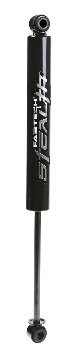 FTS6017 Fabtech Stealth Monotube shock absorber in black with silver accents