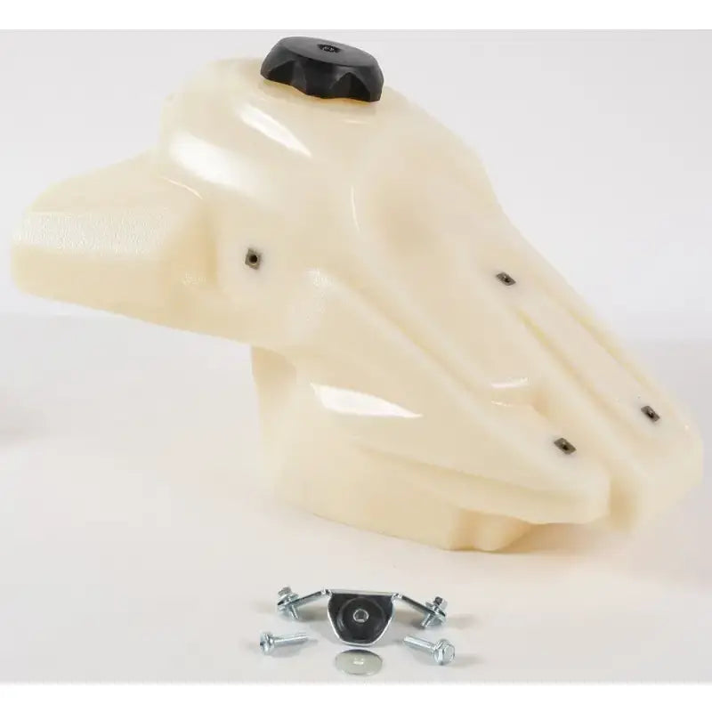 Opaque off-white fuel tank natural 2.5 gal with black cap and hardware