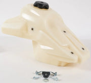 Opaque off-white fuel tank natural 2.5 gal with black cap and hardware