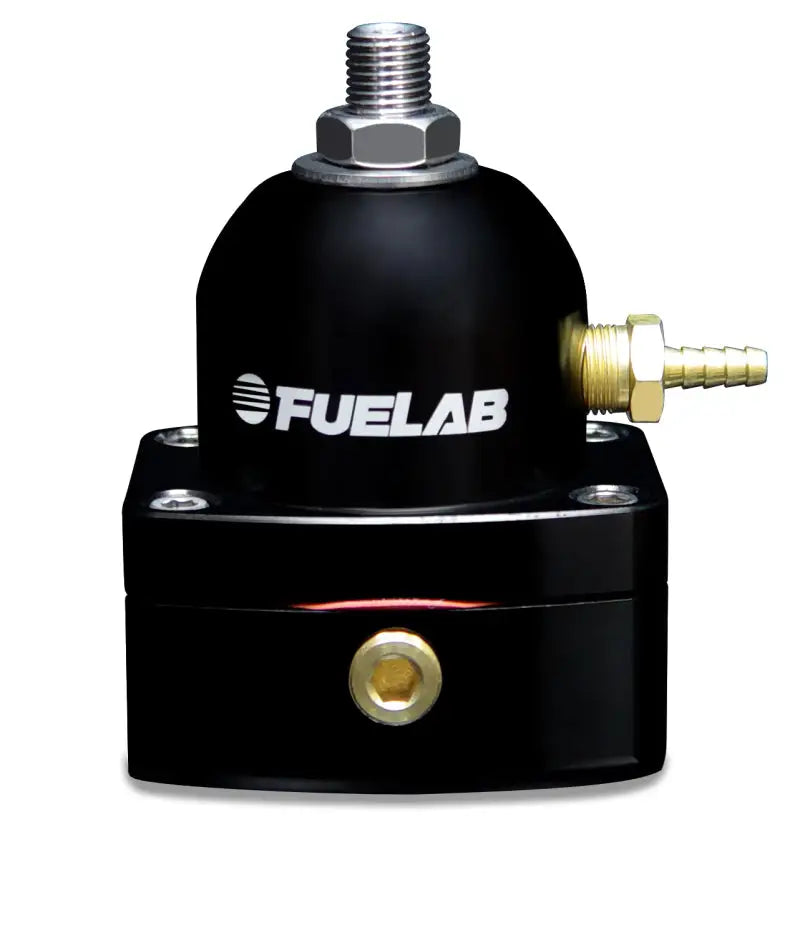 Black Fuelab 515 Carb Adjustable Fuel Pressure Regulator with -6AN fittings