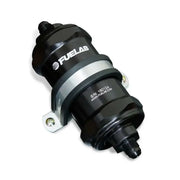 Fuelab Fuelab 818 In-Line Fuel Filter Standard -6AN In/Out 10 Micron Fabric - Black